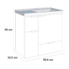 Gabinete para Banheiro Com Lavatório Orquídea Colors 60 Cinza - Cozimax - Image 5