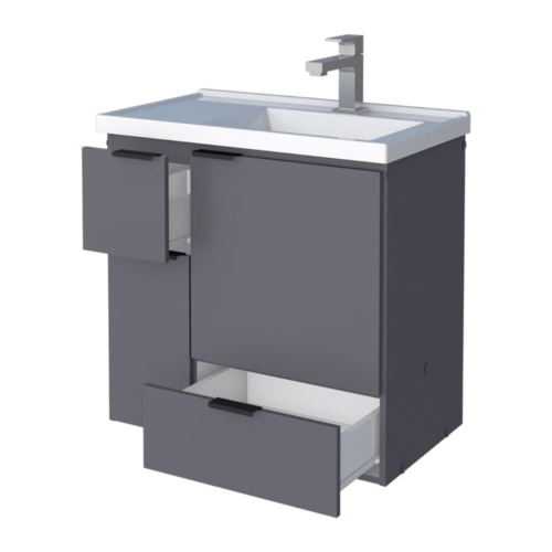 Gabinete para Banheiro Com Lavatório Orquídea Colors 60 Cinza - Cozimax - Image 4