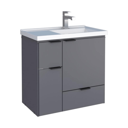 Gabinete para Banheiro Com Lavatório Orquídea Colors 60 Cinza - Cozimax