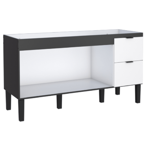 Gabinete Cozinha Madeira Colibri 1,50mts Preto/Branco - Cozimax - Image 3