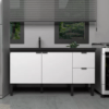 Gabinete Cozinha Madeira Colibri 1,50mts Preto/Branco - Cozimax - Image 4