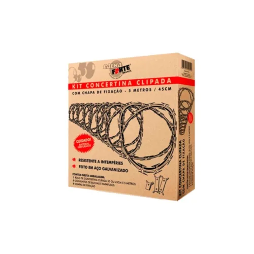 Kit Concertina Perimetral Clipada Galvanizada 45cm E 5 Metros - Calhaforte - Image 2