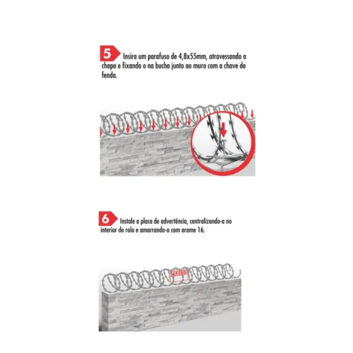 Kit Concertina Perimetral Clipada Galvanizada 45cm E 5 Metros - Calhaforte - Image 7
