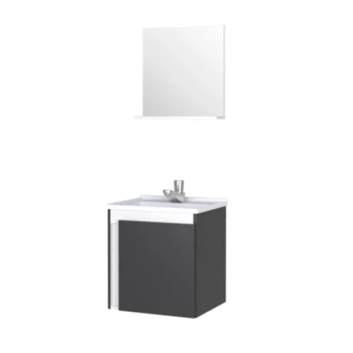 Conjunto Gabinete E Espelho Para Banheiro Ônix Preto - Cozimax - Image 2