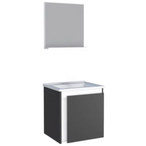 Conjunto Gabinete E Espelho Para Banheiro Ônix Preto - Cozimax - Image 6