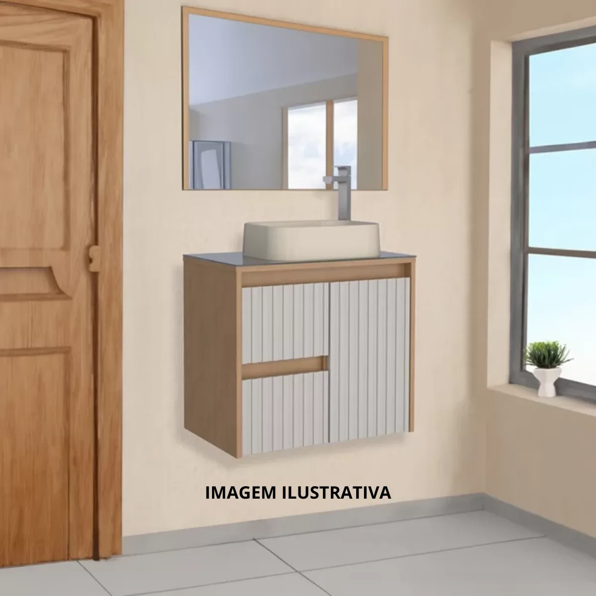 Gabinete Para Banheiro Kyoto Sem Cuba - Cozimax - Imagem 3
