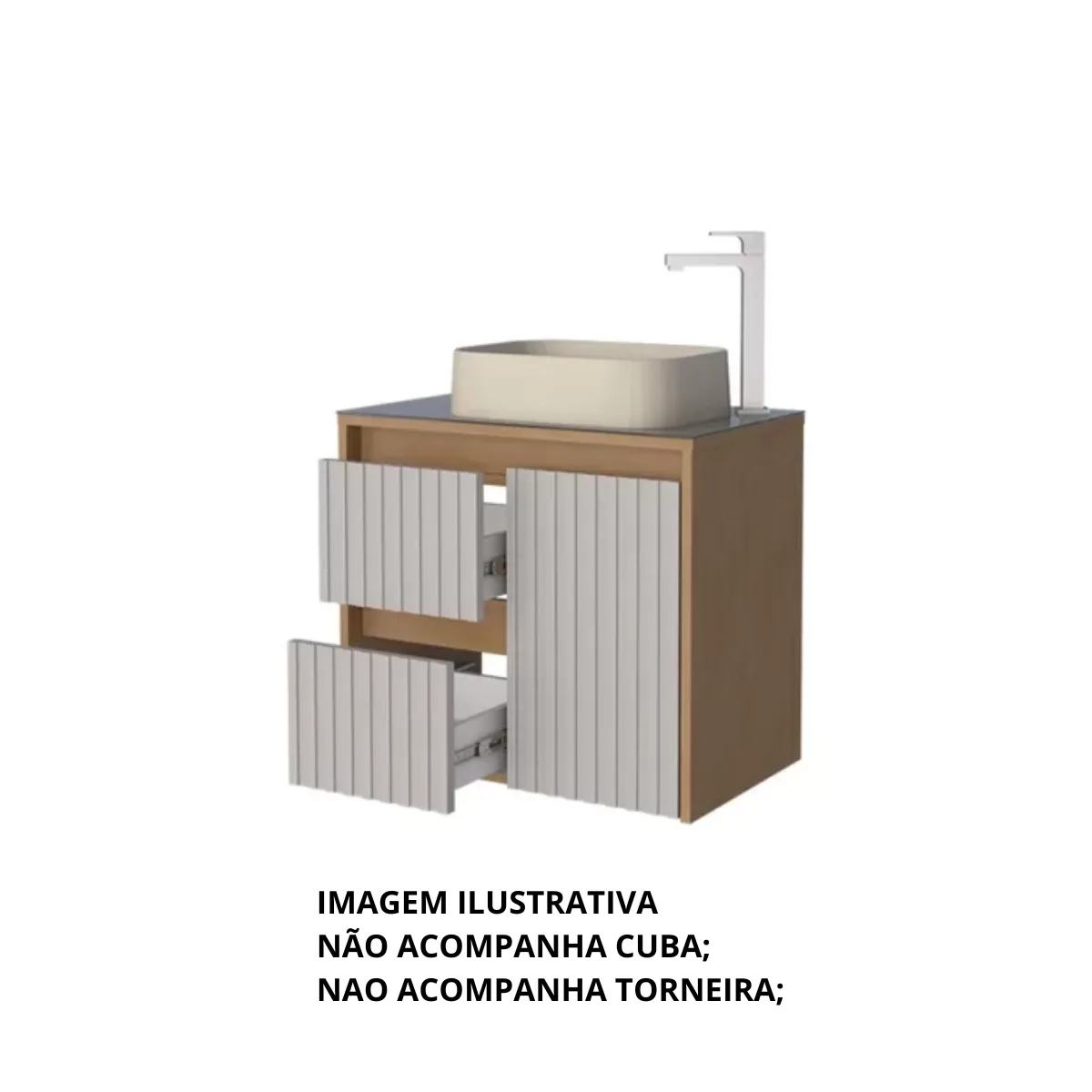 Gabinete Para Banheiro Kyoto Sem Cuba - Cozimax - Imagem 4