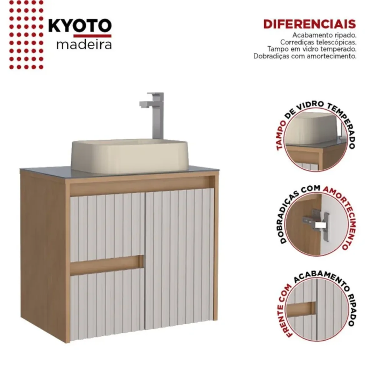 Gabinete Para Banheiro Kyoto Sem Cuba - Cozimax - Imagem 8