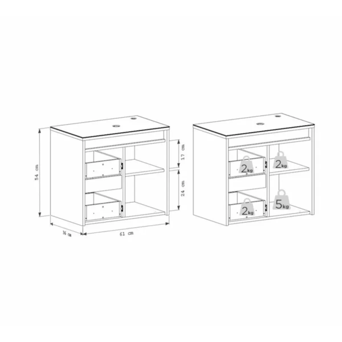 Gabinete Para Banheiro Kyoto Sem Cuba Preto Jequitiba - Cozimax - Imagem 8