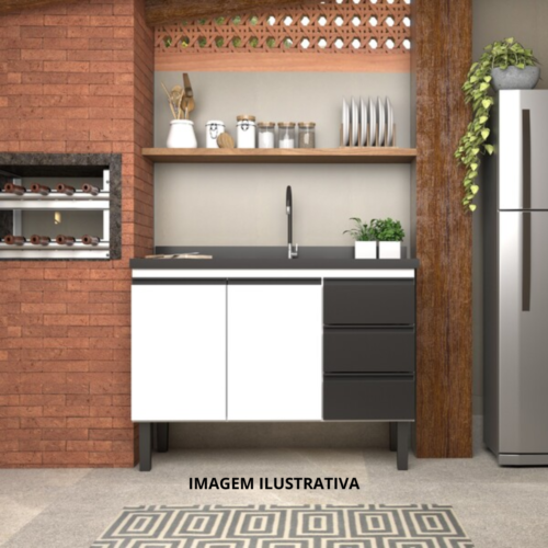 Gabinete Cozinha Netuno 1.20mts Aço Cinza - Cozimax - Image 2
