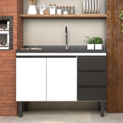 Gabinete Cozinha Netuno 1.20mts Aço Cinza - Cozimax