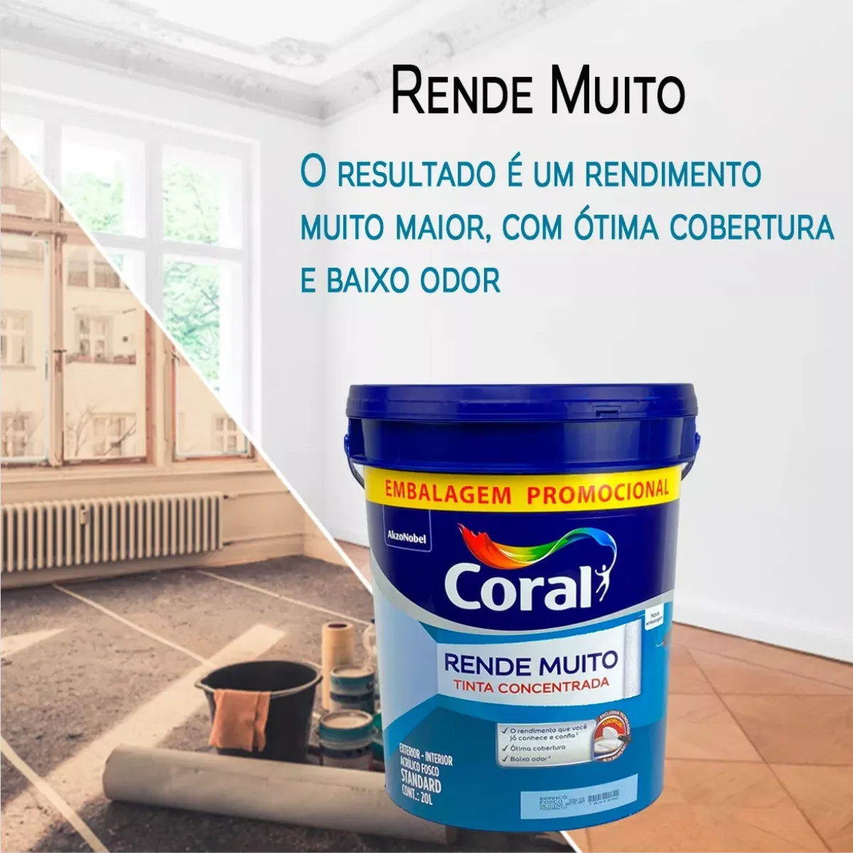 TINTA RENDE MUITO BRANCO BALDE PLASTICO 20L - Imagem 3