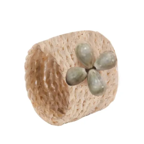 Argola De Guardanapo Jogo C/ 4 Peças Fibra Natural Natural - Cromus