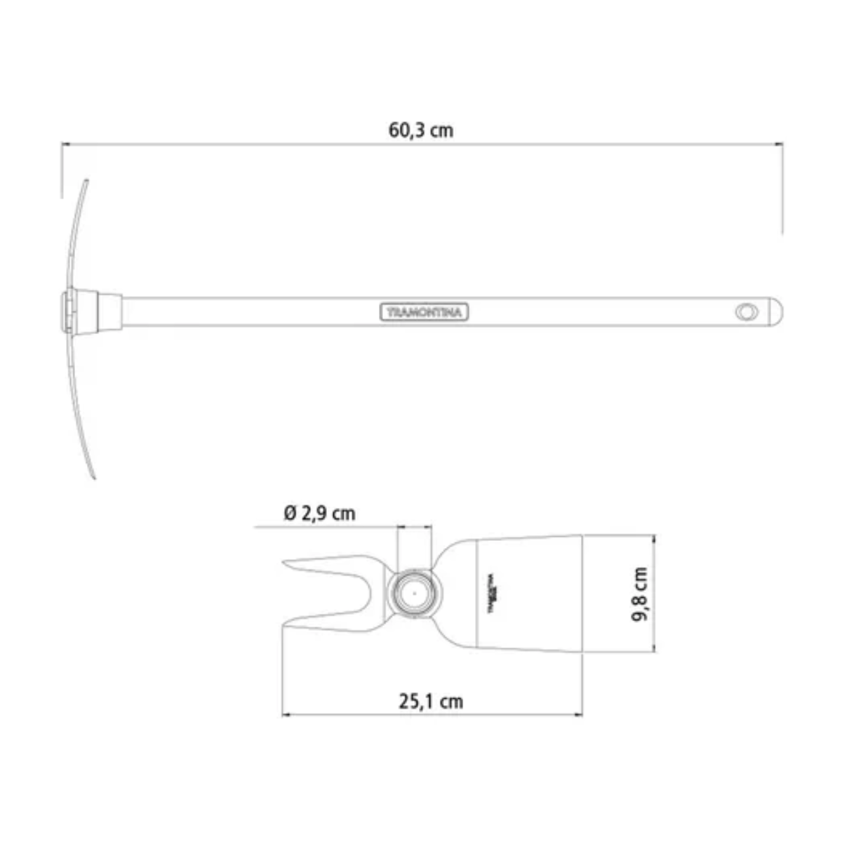 Sacho Metálico Ponta Dupla 60CM - Tramontina - Imagem 6