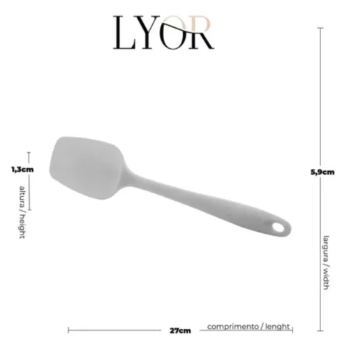 Espátula de Silicone Cinza 28cm x 6cm - Lyor - Image 4