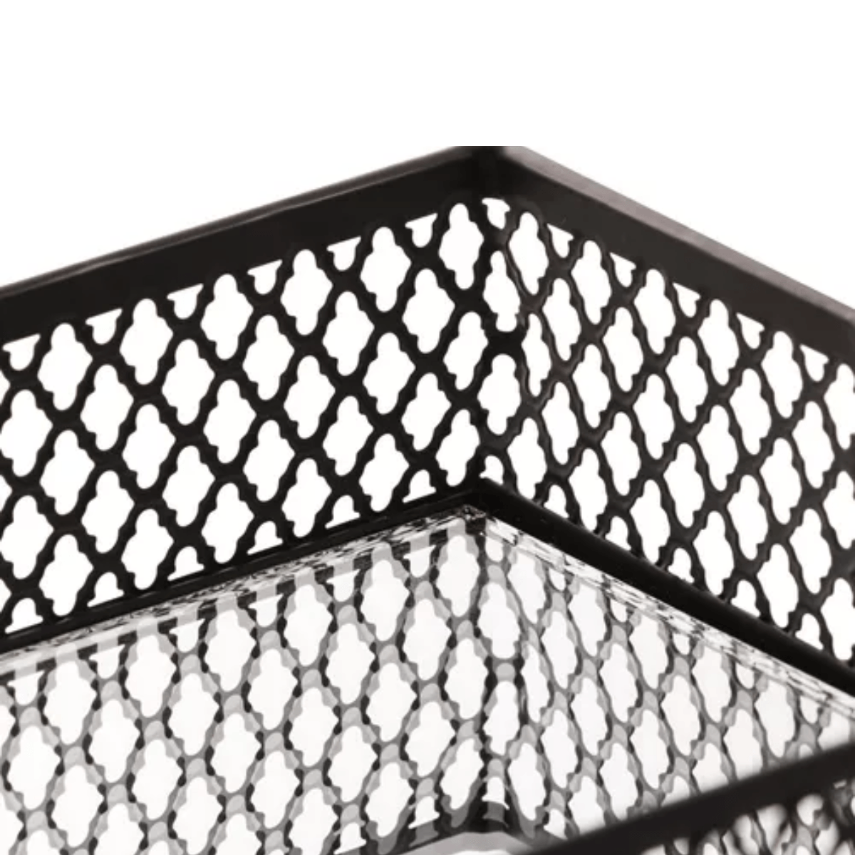 Bandeja de Metal com Espelho Barcelona Preta 21cm x 13cm x 5cm - Lyor - Imagem 5