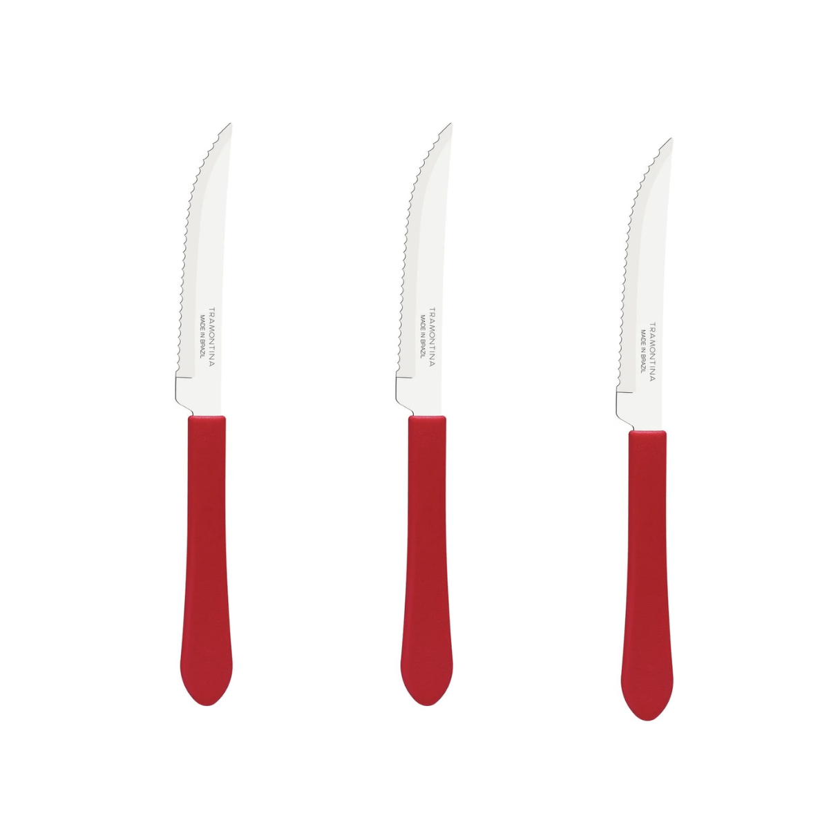 Conjunto de Facas para Churrasco Tramontina Leme e Cabos de Polipropileno Vermelho 3 Peças - Imagem 3