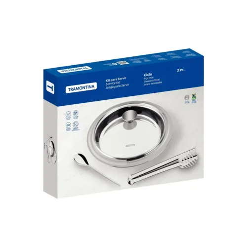 Kit para Servir Tramontina Ciclo Redondo em Aço Inox 3 Peças - Image 3