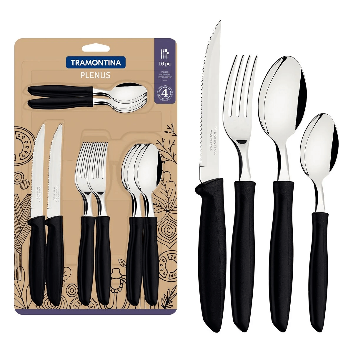 Faqueiro 16 peças Preto Plenus - Tramontina - Imagem 2