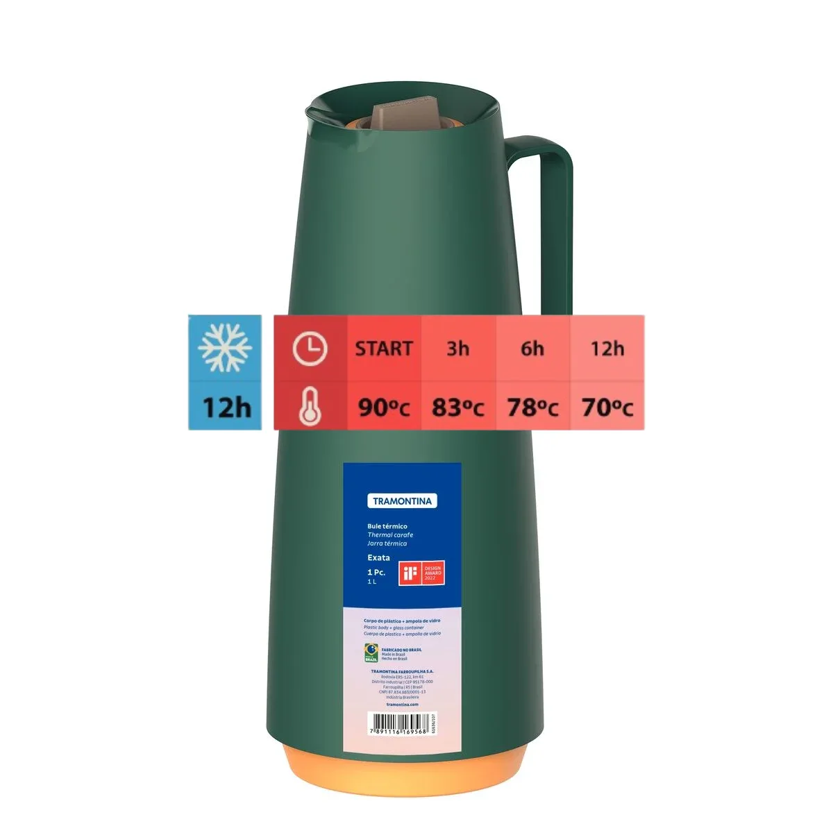 Garrafa Termica 1L Verde Exata - Tramontina - Imagem 5
