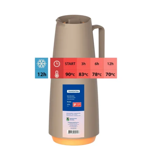 Garrafa Termica 1L Bege Exata - Tramontina - Image 8