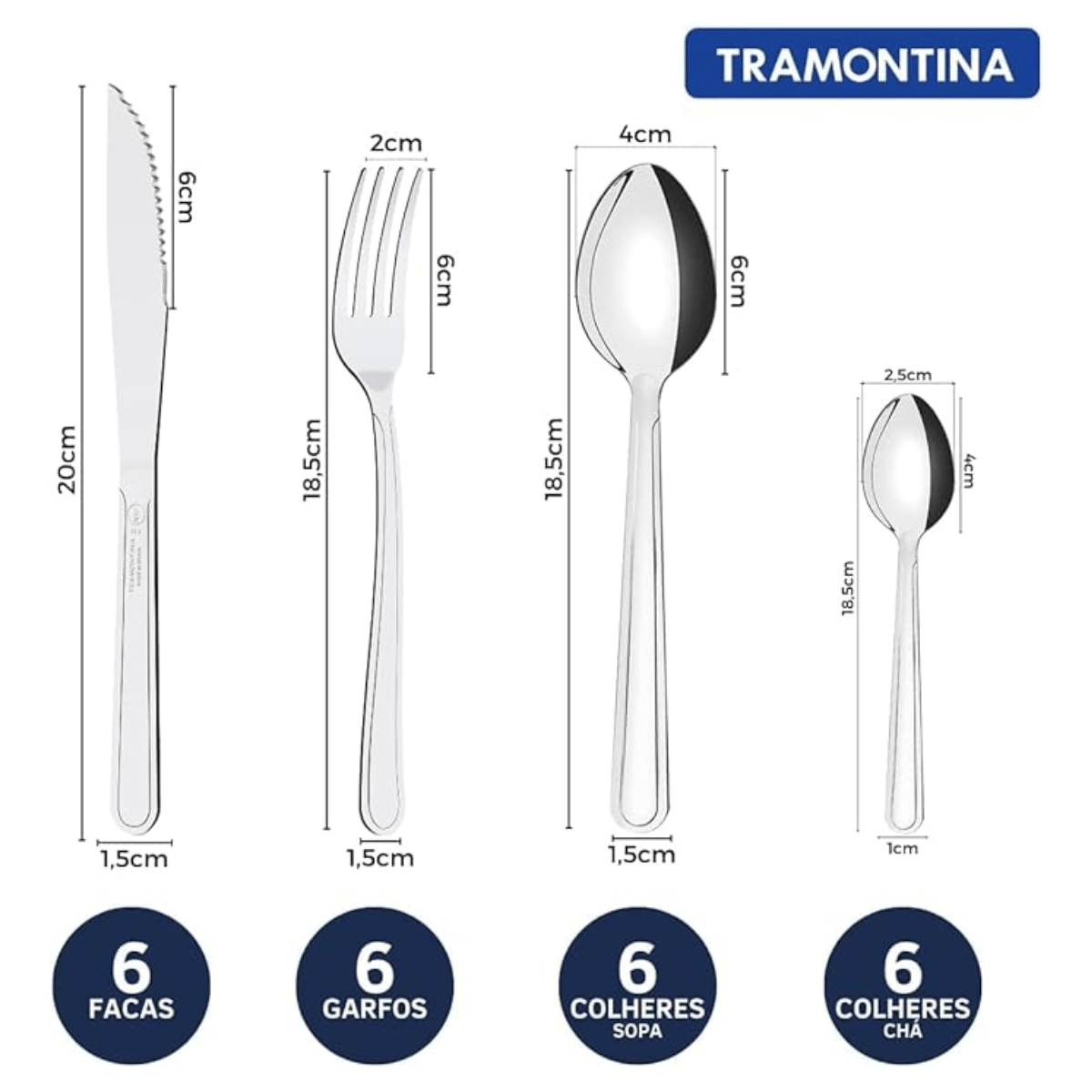 Faqueiro 24 Peças Aço Inox Buzios - Tramontina - Imagem 2