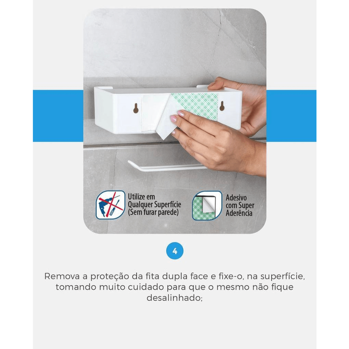 Suporte 3x1 Com Dupla Face 3M Branco - Arthi - Imagem 5