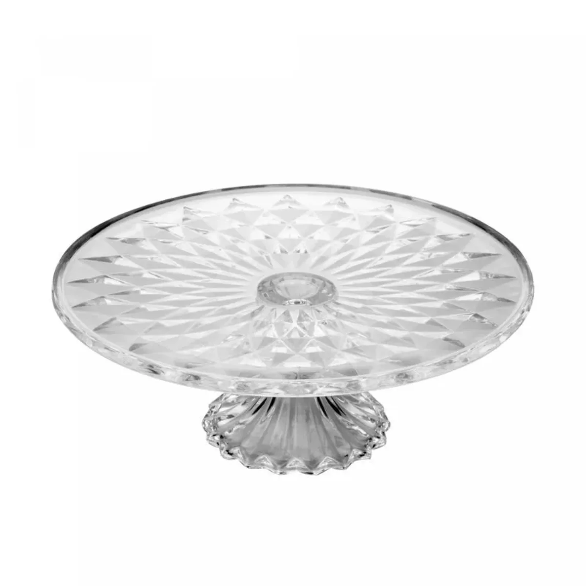 Prato para Bolo de Cristal com Pé e Tampa Diamond 31cm x 13cm x 23,5cm - Lyor - Imagem 3