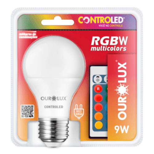 Lampada Controled 9W Bivolt RGB Com Controle Remoto - Ourolux - Image 2