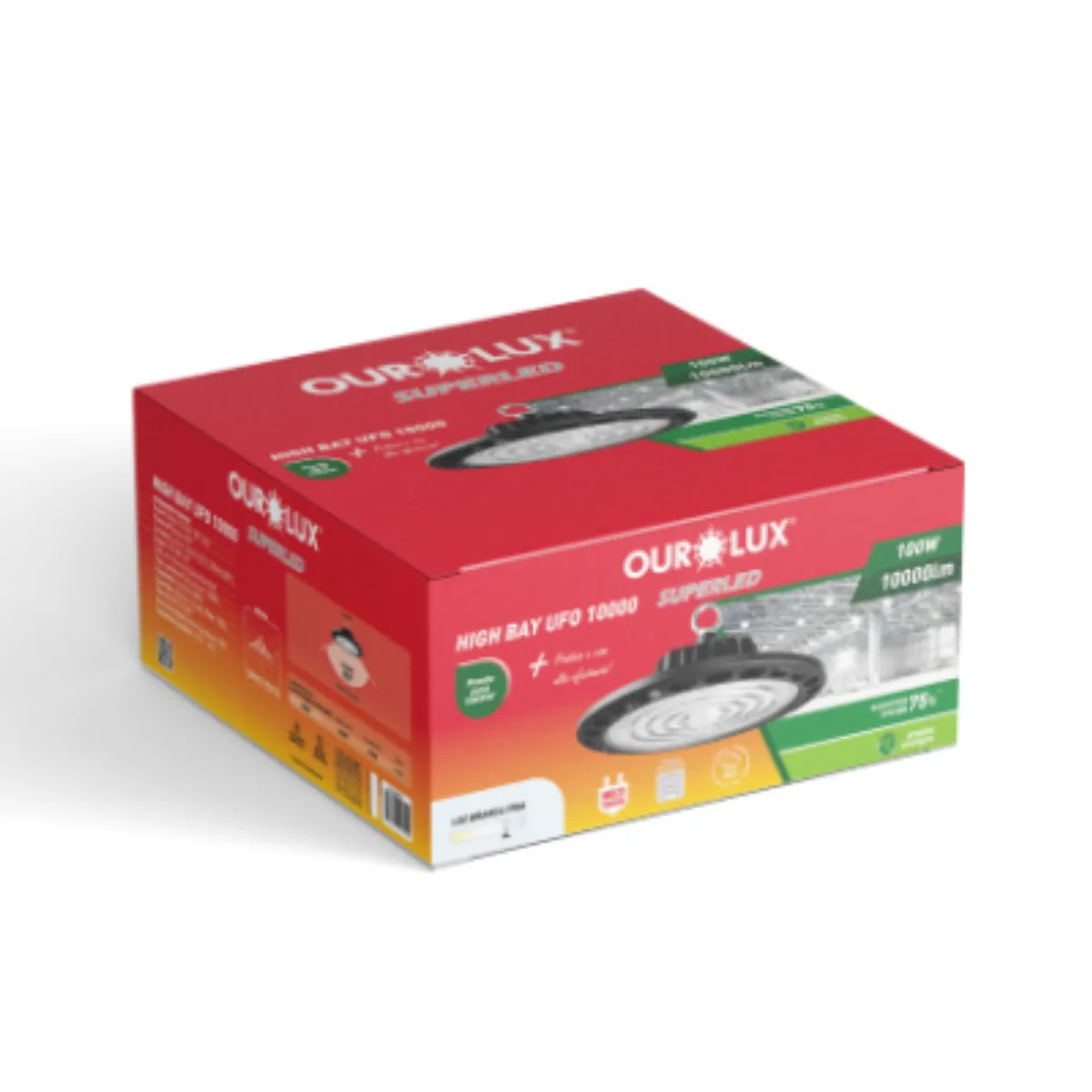 Luminaria Superled Highbay UFO 100W Bivolt Branca - Ourolux - Imagem 2
