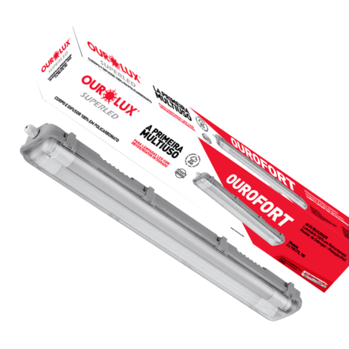 Luminária Ourofort IP65 LED 2X9W - Ourolux - Imagem 5