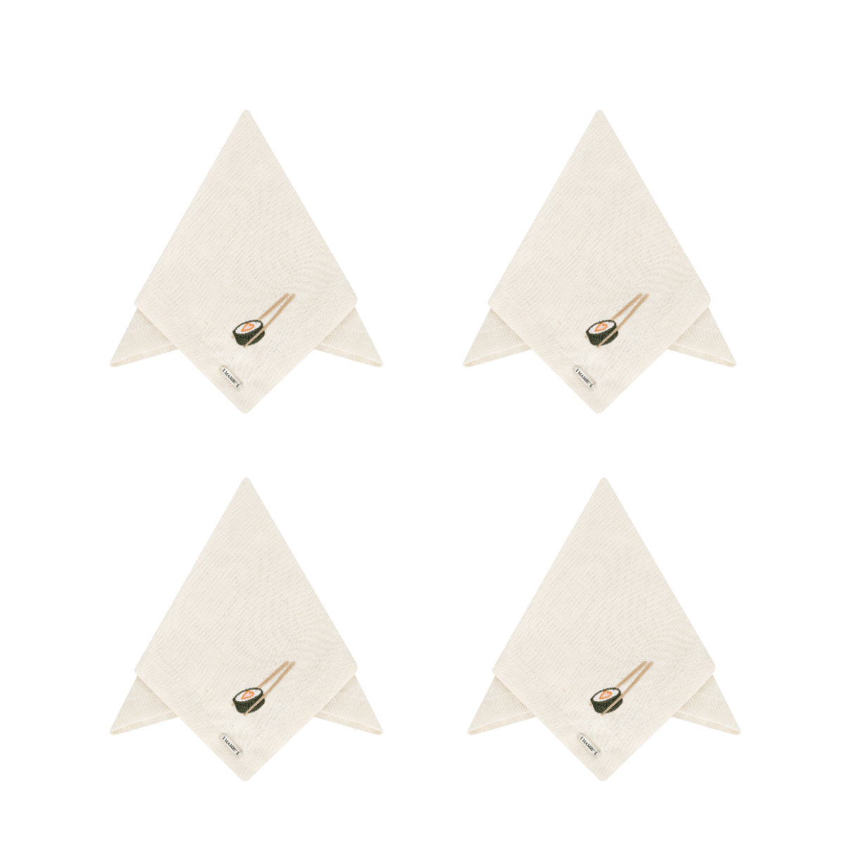 KIT 4 PÇS GUARDANAPO DE LINHO OFF SUSHI 40X40CM - Imagem 2