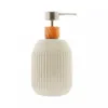 Porta Sabonete liquido Ceramica Granilite Lines Branco - Lyor
