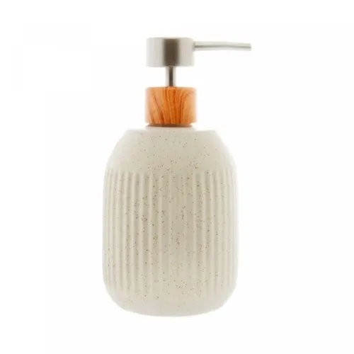 Porta Sabonete liquido Ceramica Granilite Lines Branco - Lyor