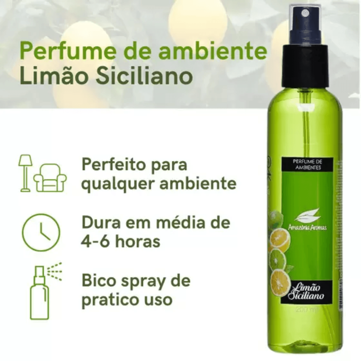 Perfume De Ambientes 200ml Limao Siciliano - Imagem 2