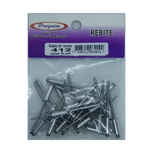 Rebite De Repuxo 412 Aluminio C/ 25 Unidades - Preguim - Image 3