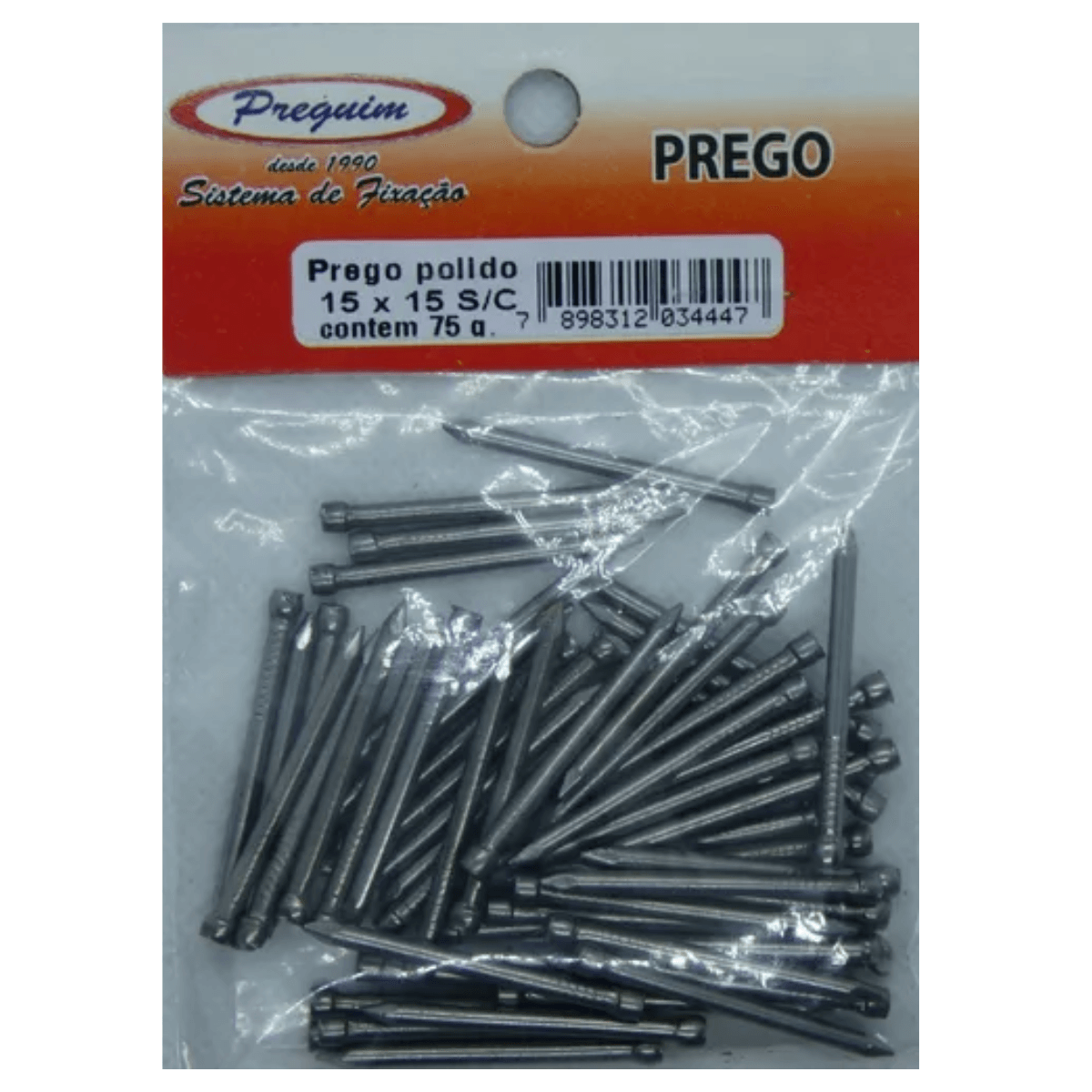 Prego Polido 15x15 Com Cabeça 75 g - Preguim - Imagem 2