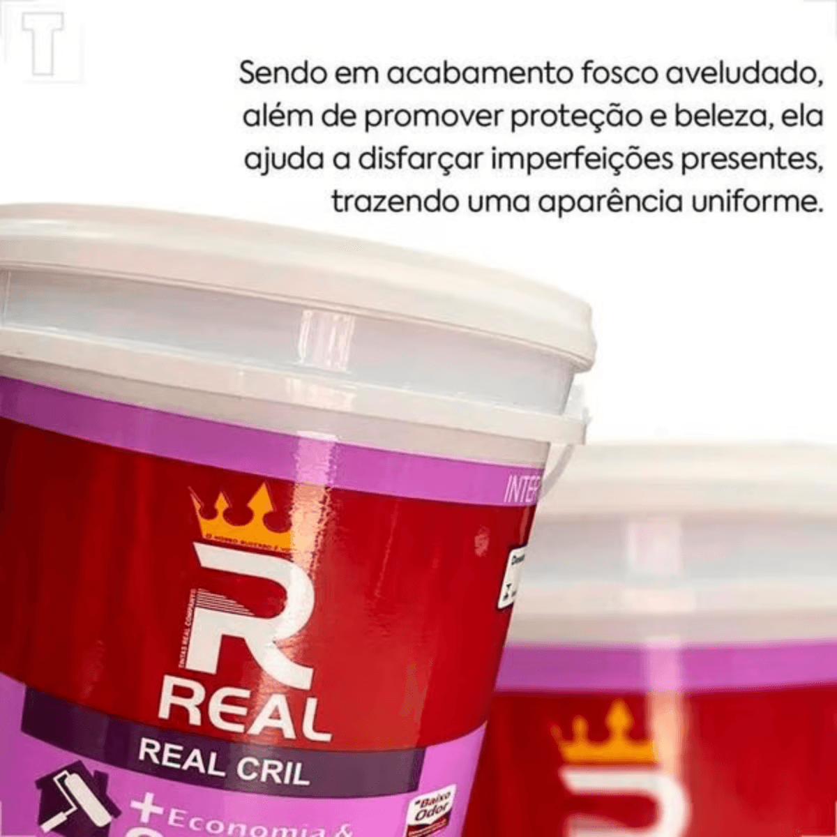 Tinta Acrilica Real Cril Fosco Branco 18 Litros - Real - Imagem 4