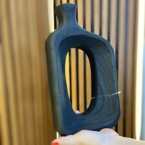 Decorativo Escultura Madeira Preto 30CM - Cromus - Image 2
