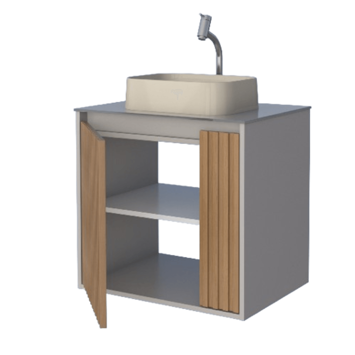 Toucador Tulipa 60cm Sem Cuba Nude/Jequitiba - Cozimax - Imagem 4