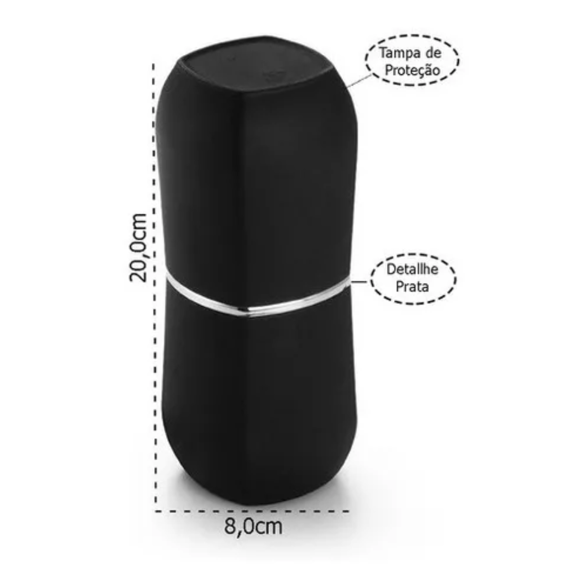 Porta Escova E Pasta Com Tampa Preto/Cromo - Arthi - Imagem 3