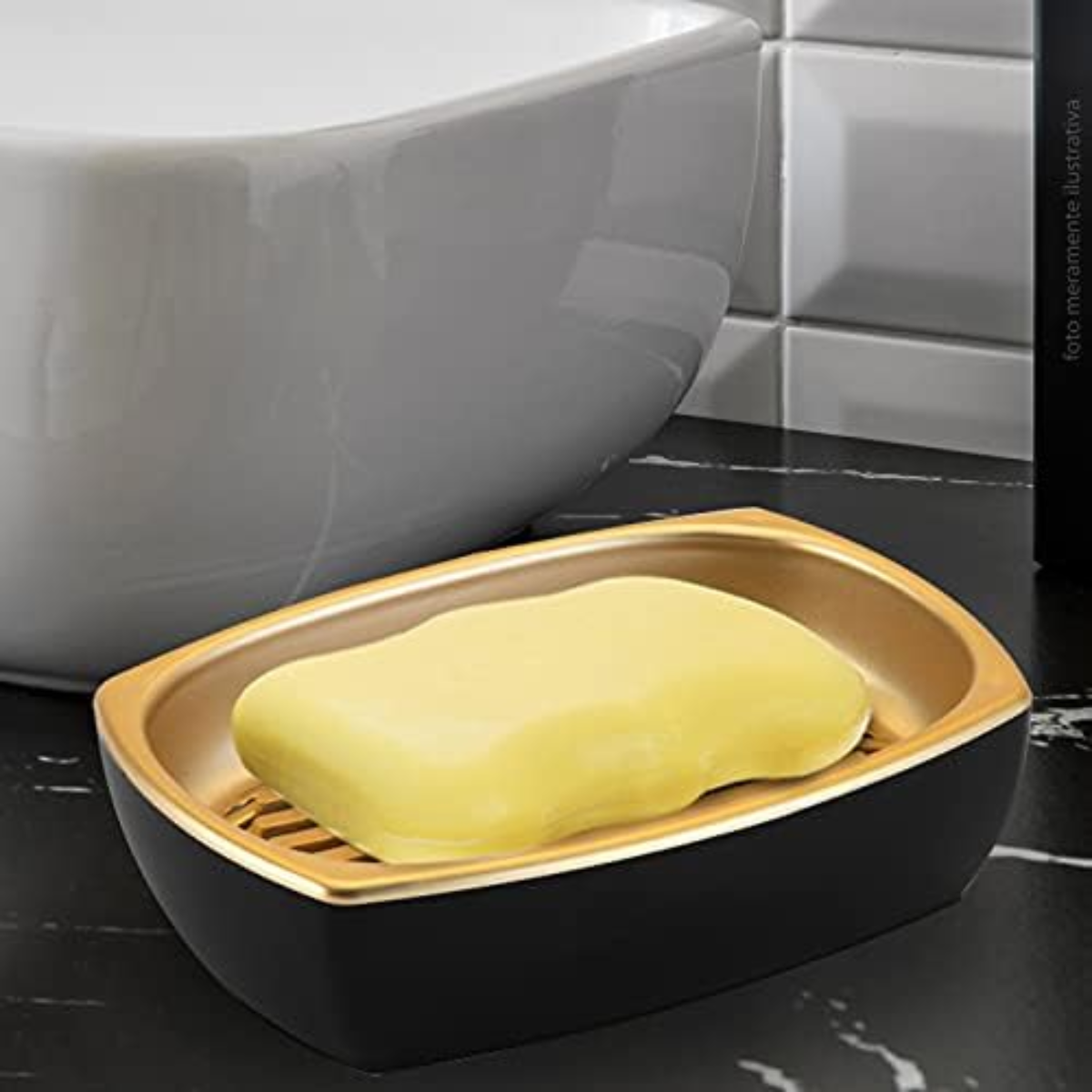 Saboneteira Petro c/ Dourado Linha Conceito - Arthi - Imagem 3