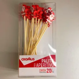#15 Palito Para Aperitivo Vermelho / Branco Noel Com 20 un - Cromus