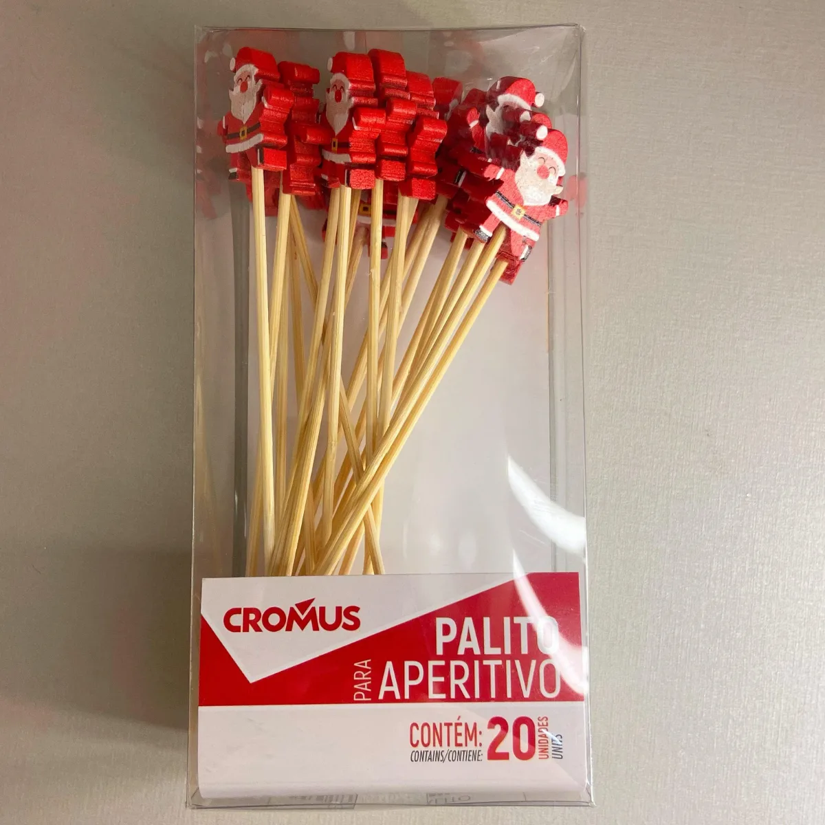 #15 Palito Para Aperitivo Vermelho / Branco Noel Com 20 un - Cromus