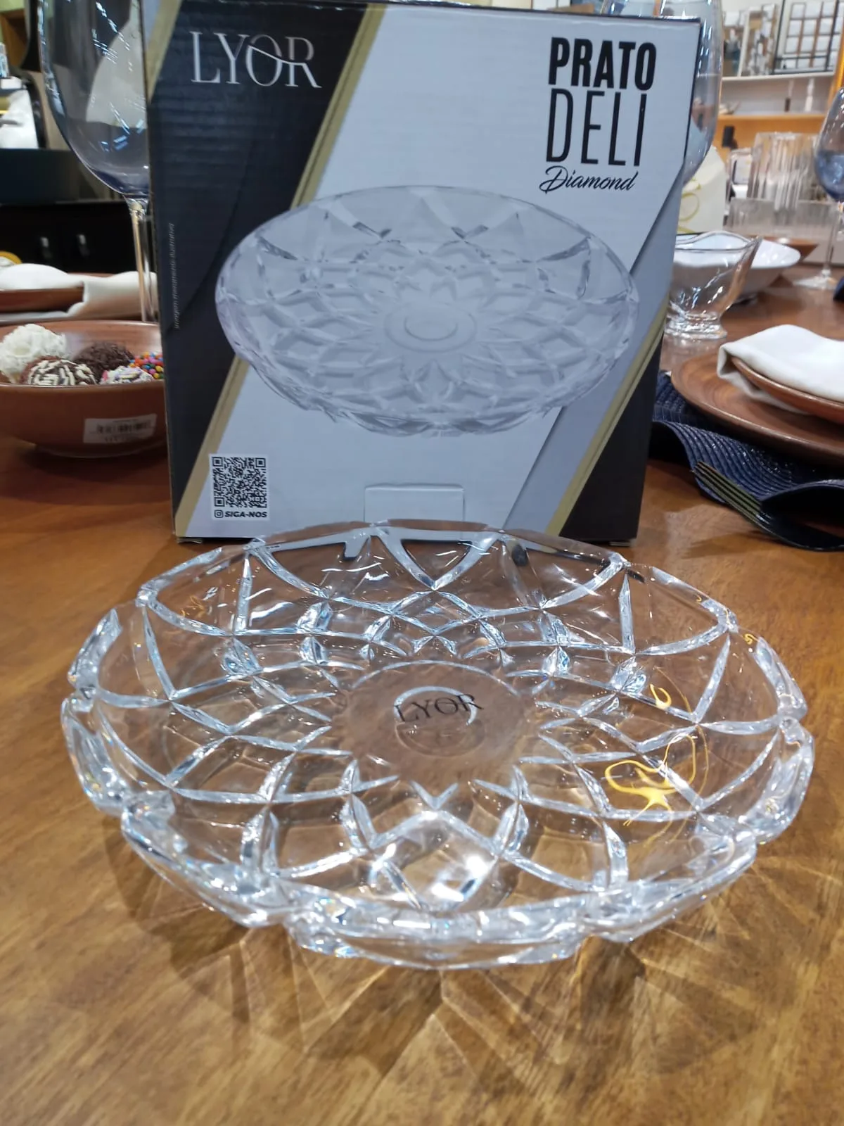 Prato Cristal Deli Diamond 18,5cm x 2,5cm - Lyor