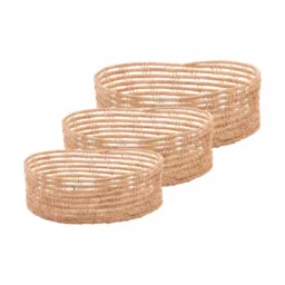 Conjunto 3 Cestas Ovais de Fibra Natural Palm - Lyor #60