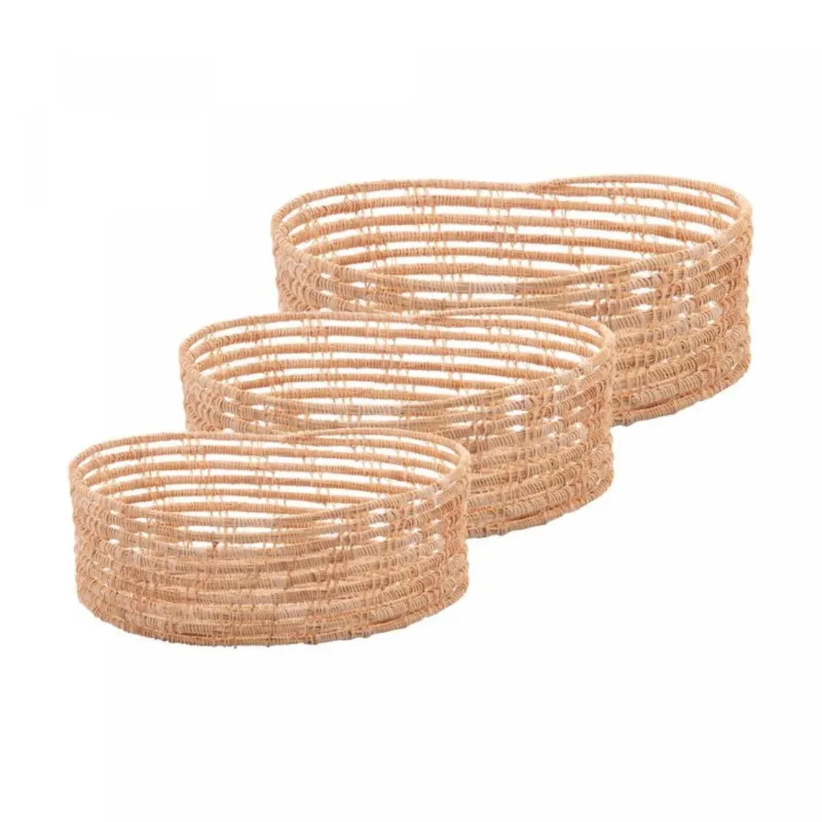 Conjunto 3 Cestas Ovais de Fibra Natural Palm - Lyor #60