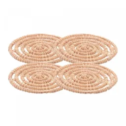 Conjunto 4 Porta Copos de Fibra Natural Palm 10cm - Lyor #61