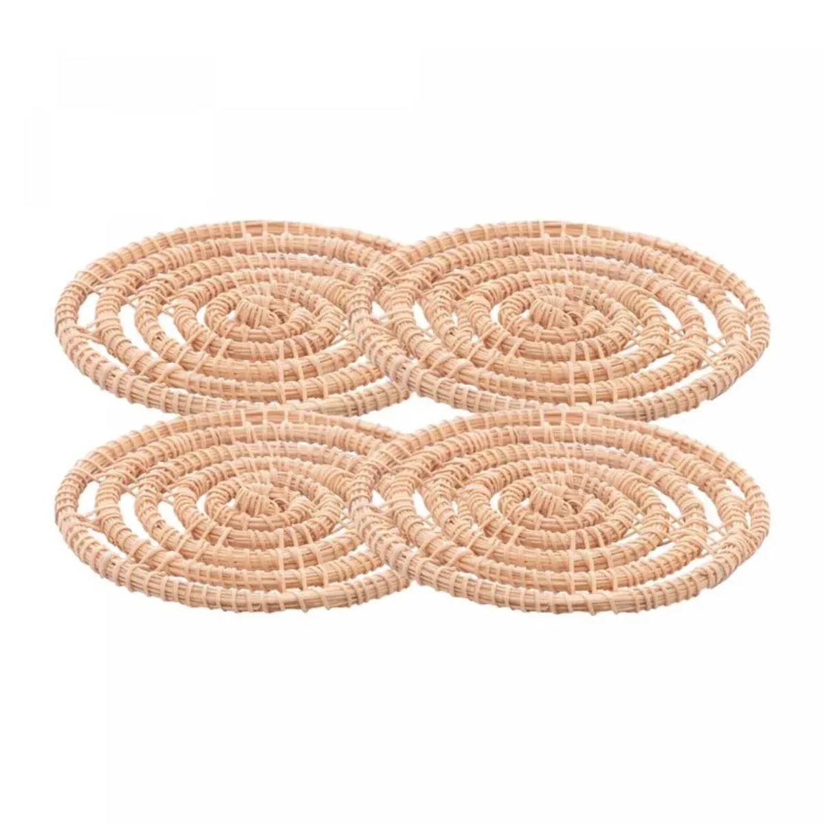 Conjunto 4 Porta Copos de Fibra Natural Palm 10cm - Lyor #61