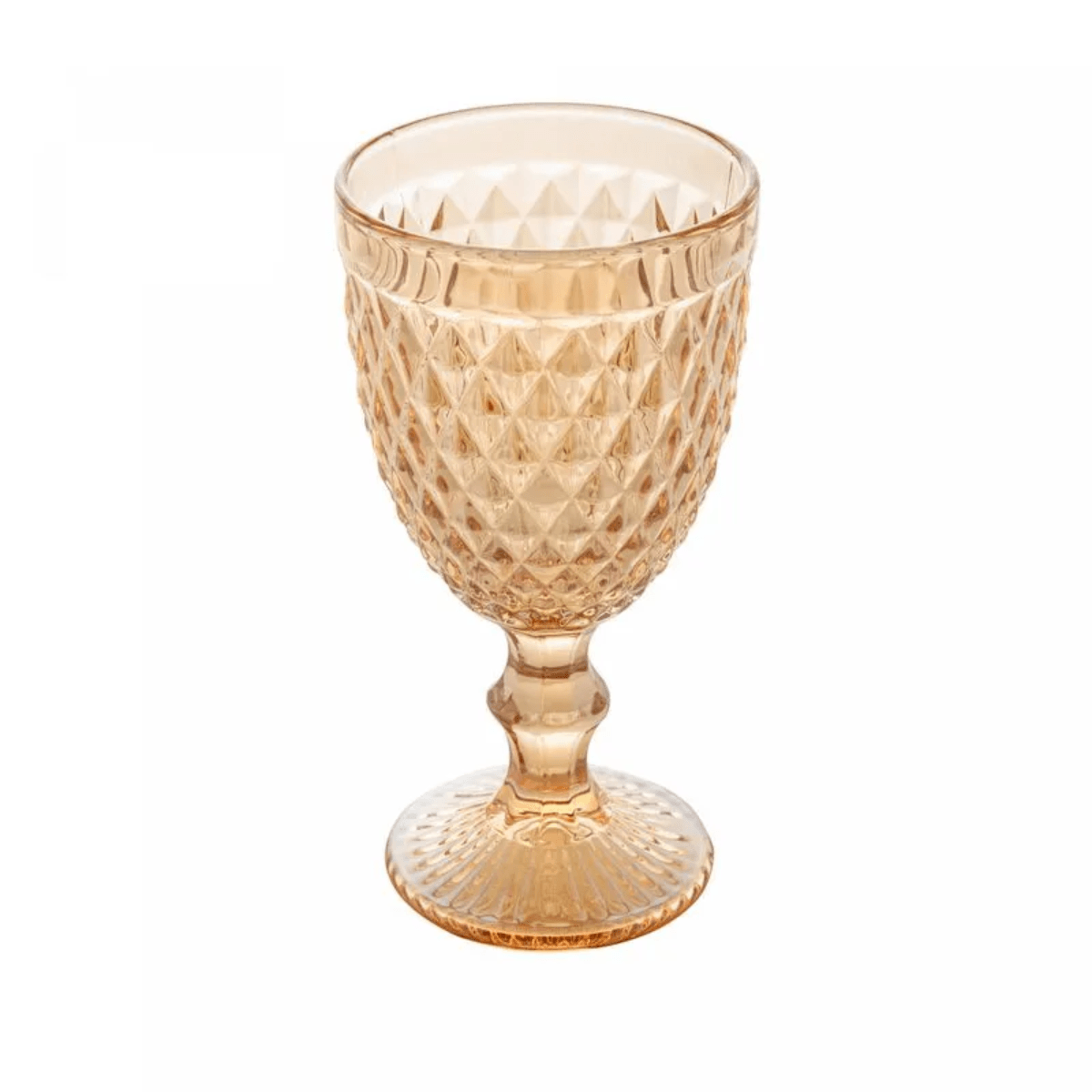 Conjunto 6 Taças de Água de Vidro Bico de Abacaxi Âmbar Metalizado 320ml - Lyor - Imagem 2
